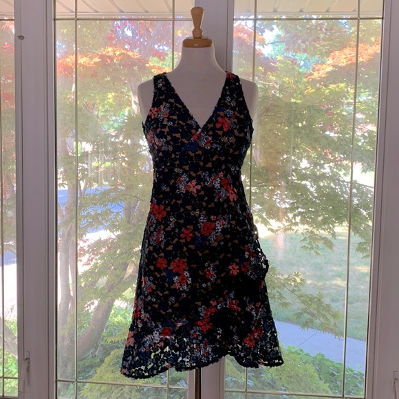 Michael Kors navy and peach lace dress - Picture 3 of 9